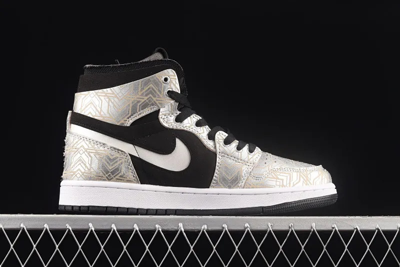 All Categories Air Jordan Jordan Series Basketball Shoes Air Jordan 1 High Air Jordan 1 Zoom CMFT AJ1 Joe 1 Black Gold White Swoosh Basketball Shoes DQ0659-800